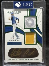 Fernando Tatis Jr auto rc /5 2019 immaculate game-used Jersey 3 Color RPA Button