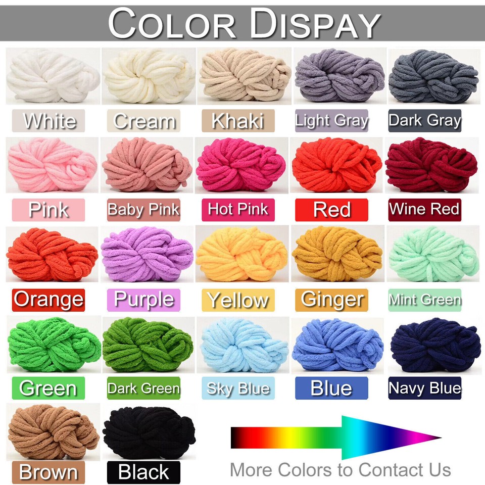 250g Thick Super Chunky Yarn Bulky Chenille Soft Hand Arm Knitting Wool