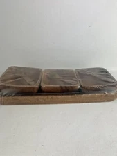 WOODEN 7 PIECE SET 13” x 4.5” TRAY AND THREE BOWLS WITH SPOONS