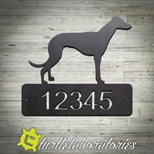 Custom Greyhound Dog Home Address Sign Mail House Dog Memorial Pet