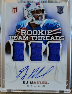 2013 Momentum Rookie Team Threads Dual Materials Signatures EJ Manuel RC SSP /25