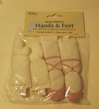 WANGS Muslin Ballerina HANDS  FEET for Soft Sculpture Doll Projects NEW  