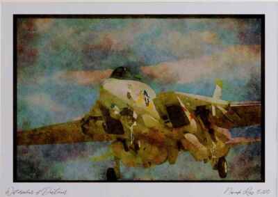 496025 F 14 Tomcat About To Land Aquarell Bild limitierte Auflage A3