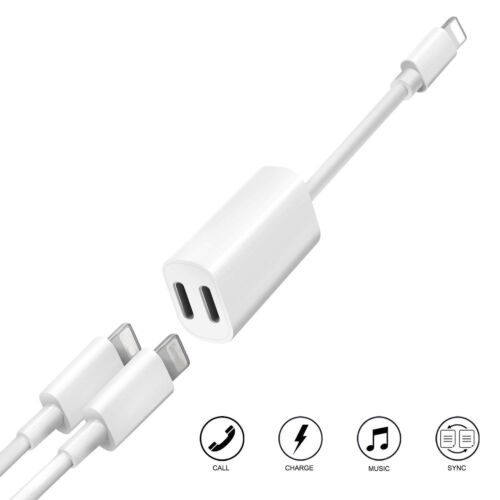  8 pin Dual Audio Charging Adapter Charger Splitter for iPhone 14 14 Pro Max  - Afbeelding 1 van 2
