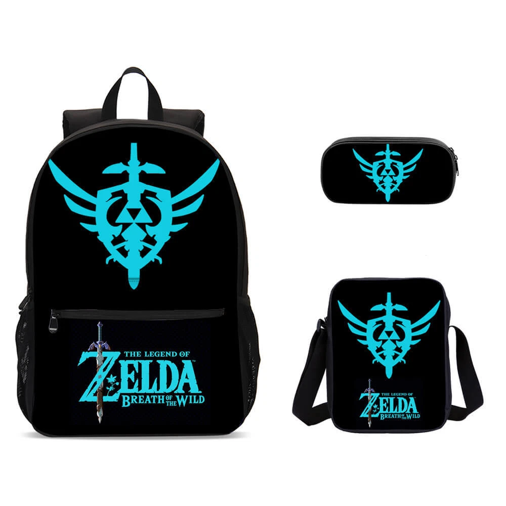Legend of Zelda Triforce Master Sword Backpack Set, Back to School Gift for Kid