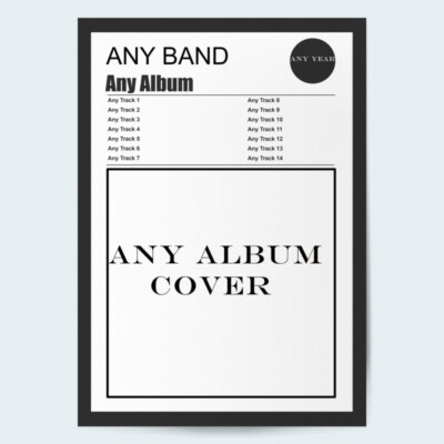 Custom Fine Art Album Poster Any Band Any Album Created A2 - A5 Wall Art.