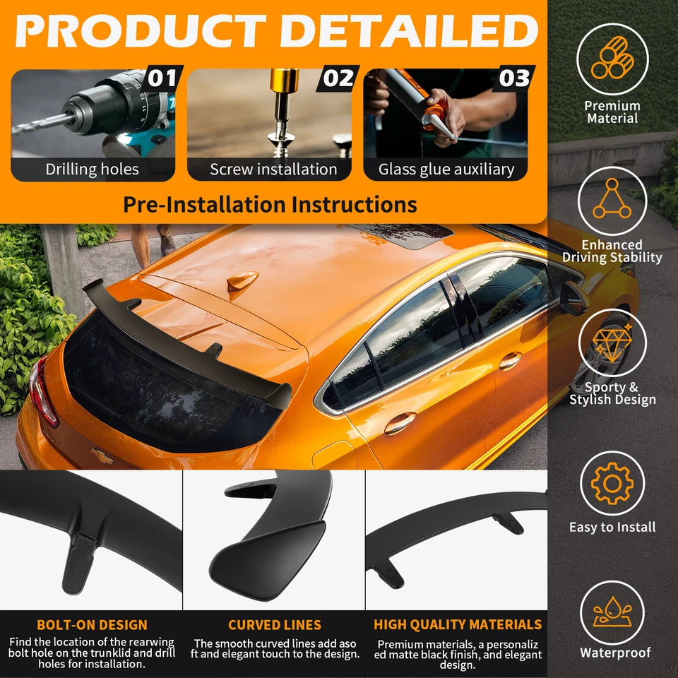 Alerón de techo trasero de 52"" estilo mate para Kia Sportage EX LX SX SXL Foto 4 de 4