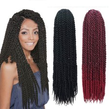 Crochet Braid Hair Synthetic Black Brown Senegalese Twist Crochet Twist Braids F