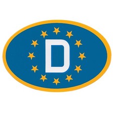 Europa 12 cm Euro D-Schild hochglanz Deutschland D Schild Euro D Aufkleber HR