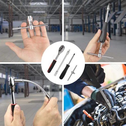 46Pcs Socket Wrench Set 1/4" Drive Ratchet Metric Kit Garage Car Repair Tool USA - Picture 7 of 23