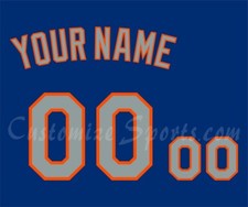 Baseball New York Mets Customized Number Kit for 2013-2015 Road Alt Blue Uniform