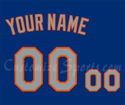 Baseball New York Mets Customized Number Kit for 2016-2020 Road