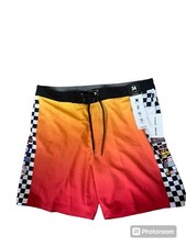 HURLEY X NASCAR MENS PHANTOM ECO NASCAR RACETRACK BOARD SHORTS SIZE 34 18  NEW