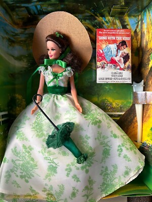Gone With The Wind Scarlett O'Hara Barbie Doll - MIB BBQ green/white dress 12997 | eBay Gone With The Wind Scarlett O'Hara Barbie Doll - MIB BBQ green/white dress 12997 | eBay