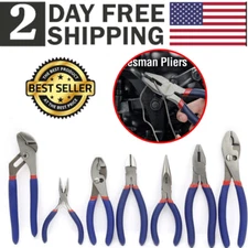 PLIERS SET Mechanic Tools Long Nose Slip Joint Plier Craftsman 7 Piece Tool Kit