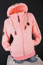 Damen Kuschel Teddy Fleece Sweat Jacke Kapuze Hoodie Übergangsjacke Uni S-3XL