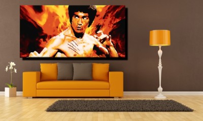 LEINWAND BILDER XXL POP ART BRUCE LEE KUNG FU KARATE ABSTRAKT POSTER - 140x70