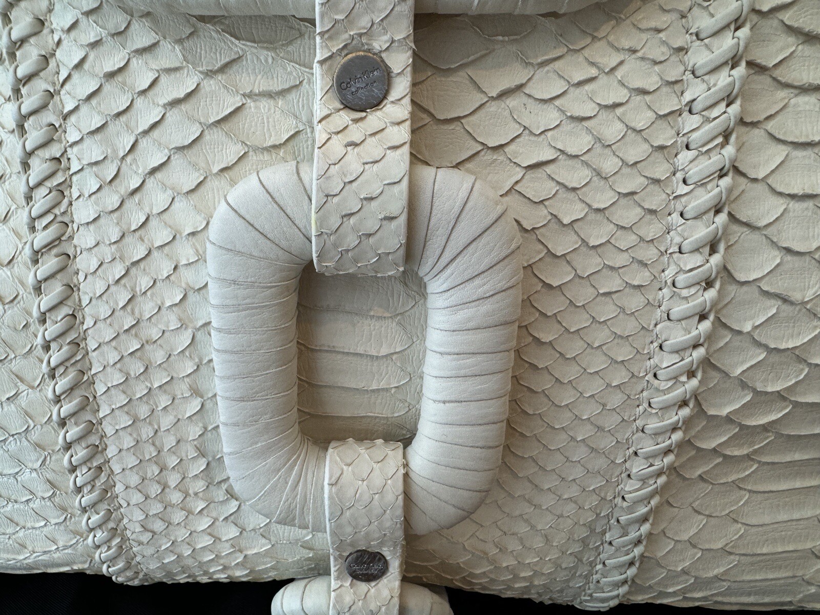 Calvin Klein Collection Large White Python Design… - image 8