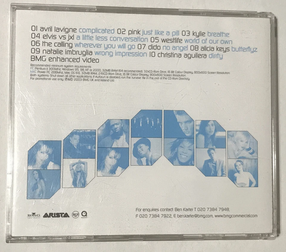 BMG Promo Cd Kylie Minogue Elvis Pink Westlife Imbruglia Aguilera Lavigne Dido - Image 3 of 3