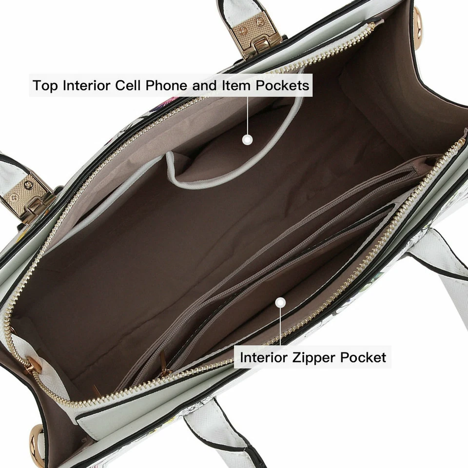 Women Classic Faux Leather Briefcase Medium Travel Handbag Card Holder Wallet - Image 4 of 4