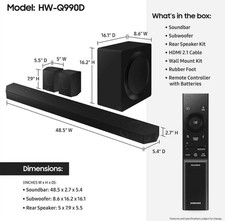 Image of Samsung HW-Q990D 11.1.4ch Soundbar with Wireless Subwoofer and Rear Speakers