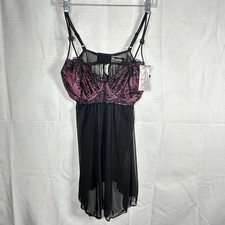 Escant  Collection 1X Black/Dusty Rose Lace Bustier   Style 37549X   NWT