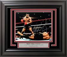 Mike Tyson Signed Framed 11x14 Photo Standing Over Beckett