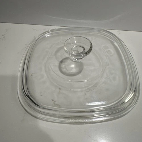 Vintage 8.5” Pyrex A-9-C Clear CorningWare Square Glass Replacement Lid