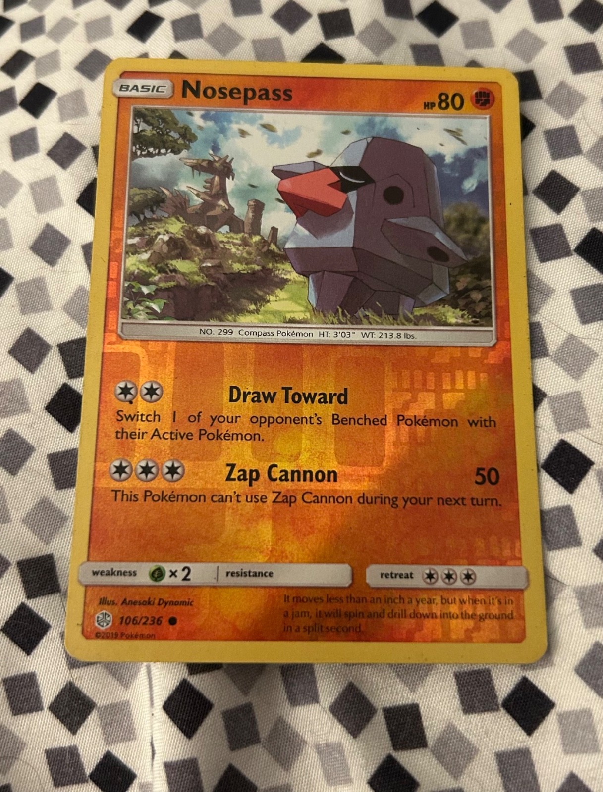 Nosepass 106/236 Sm-Cosmic Eclipse Reverse Holo - Pokémon Card