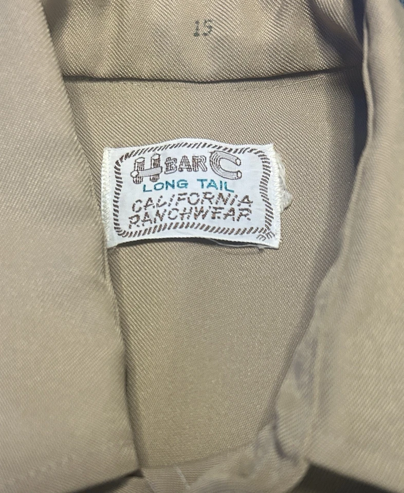 Camisa babero H Bar C cola larga California Ranchwear Western Pearl talla 15 Foto 3 de 3