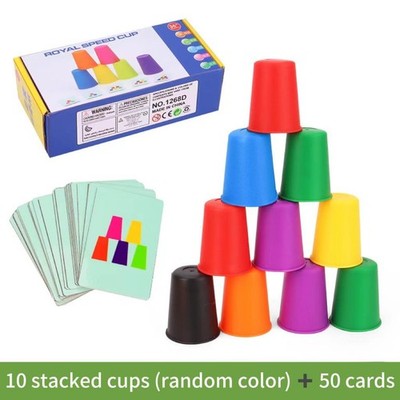 Montessori Toys Cup Game Card Educational Intellectual Color Cognition Children