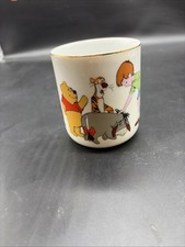 Vintage Walt Disney Productions Winnie The Pooh Coffee Mug Cup Gold Rim Japan