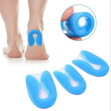 Silicone Gel Insoles Heel Cushion Soles Relieve Foot Pain Plantar Fasciitis Prot
