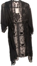 NWT LC Lauren Conrad Black Lace Kimono Cardigan One Size Sheer Boho 40  