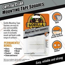 Gorilla Mounting Tabs Squares Double Sided Tape Sticky Pads Adhesive Clear New 