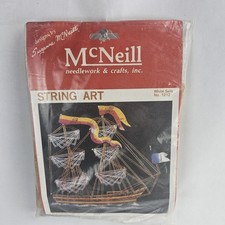 Vintage String Art Kit McNeill 1212 White Sails Craft String By Number