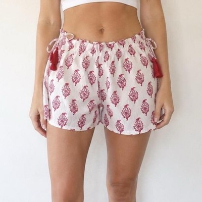 Roller Rabbit x Target Bouquet Side-Tie Beach Pull-On Shorts Pink Size S NWT