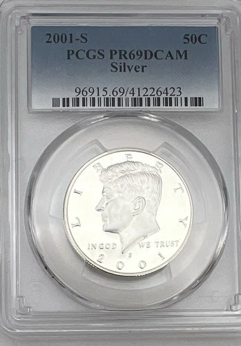 2001-S Proof 90% Silver Kennedy Half Dollar PCGS PR69DCAM