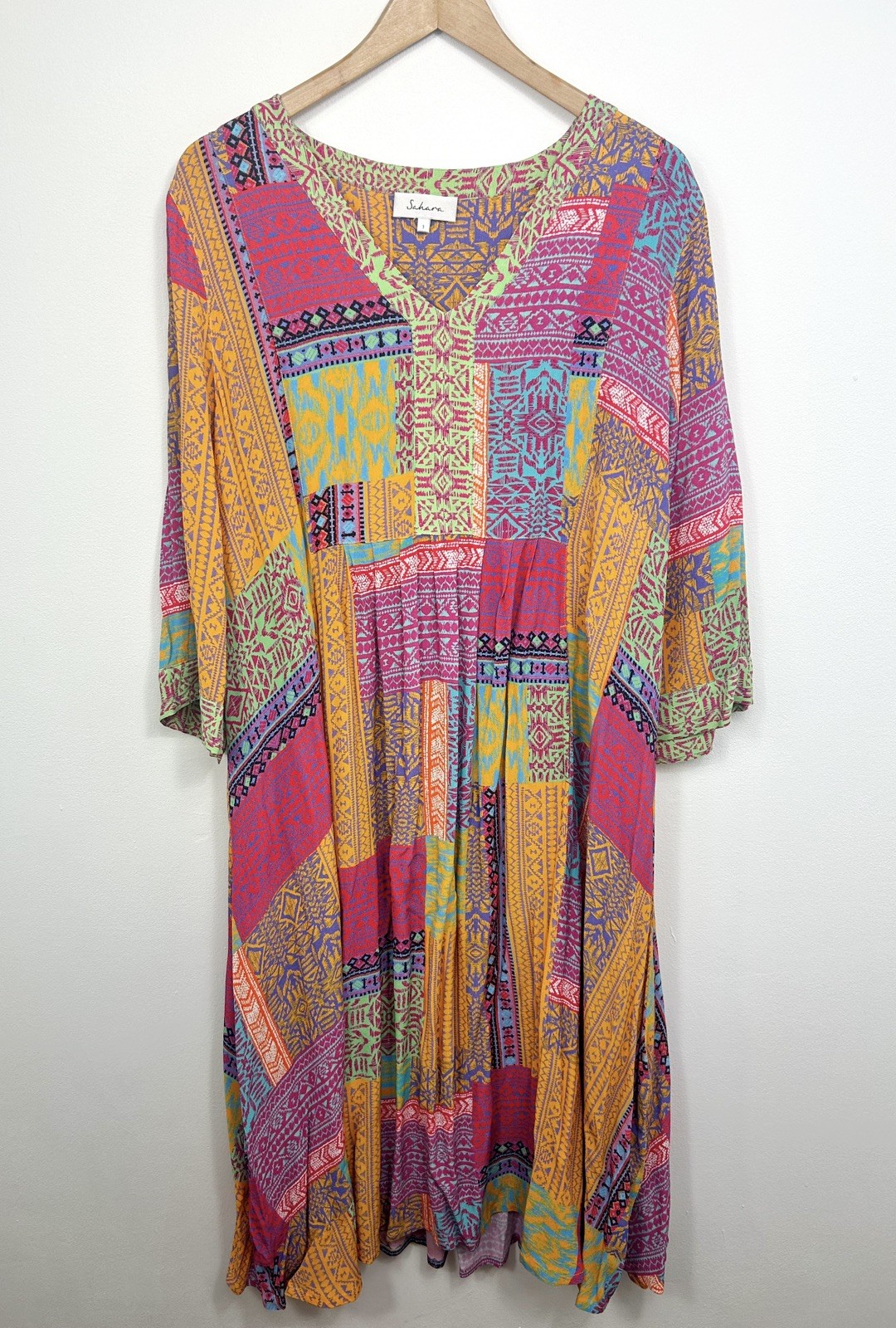 Sahara Multicolour Patchwork Aztec Print Relaxed … - image 2