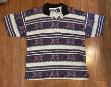 Cherokee short-sleeved polo Large shirt with a black collar 1990s