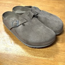 BIRKENSTOCK Boston Soft Footbed Clogs Taupe Suede Shoe Unisex EU40 Women 9 Men 7
