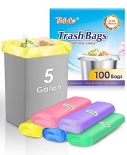 Teivio Colorful Clear Trash Bags 5 Gallon 100 1 Count Pack of 100 , Color