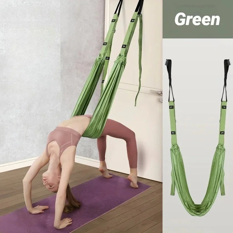 Sangle De Hamac Porte Pour Pilates, Yoga Aérien, Fitness Et Gym - Modèle Vert