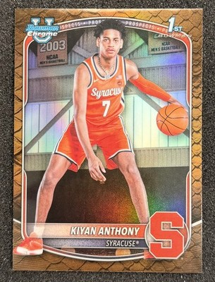 2025-26 Bowman Chrome Kiyan Anthony 1st Bowman Reptilian Refractor RC #BCP-4