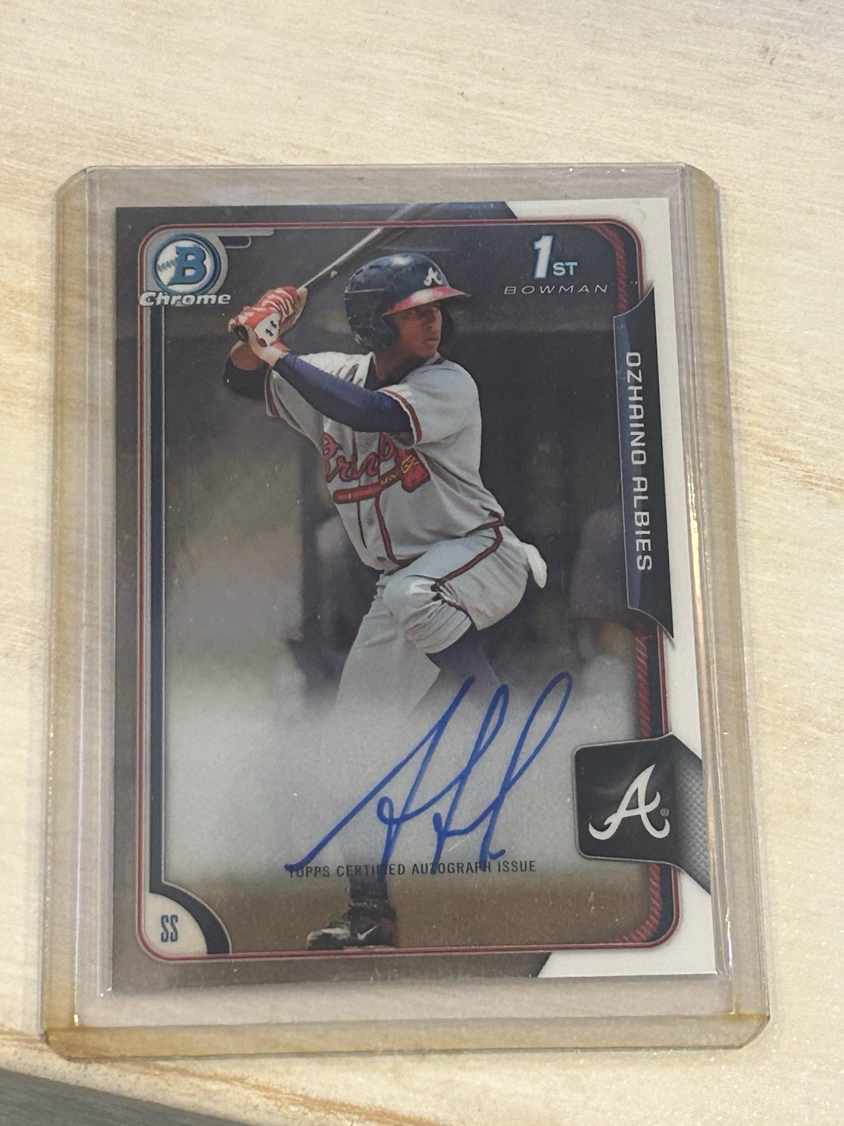 2015 Bowman Chrome Ozzie Albies Auto 1st Bowman #BCAP-OAL Atlanta Braves  Sh