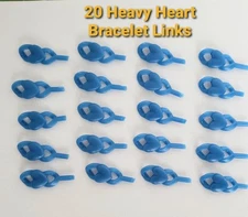20 Heavy Heart Bracelet Links. Wax Patterns For Lost Wax Casting 25-HB-1