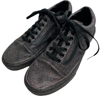Vans Old Skool Women s Sz 8 Mens Sz 6.5 Black Rainbow Glitter Skate Shoes