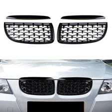 Diamant Nieren Kühlergrill Grill Glanz Schwarz Für BMW 3er E90 E91 Touring 05-08