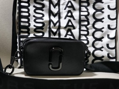 Marc Jacobs Black Snapshot Crossbody Camera Bag Wide Logo Strap. Never Used