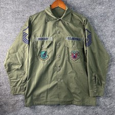 Vintage Military Utility Shirt Large Durable Press OG 507